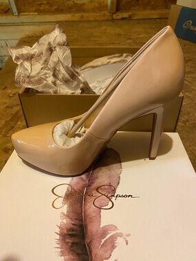 Jessica Simpson Blush Patent Pointed-Toe Stiletto Pumps